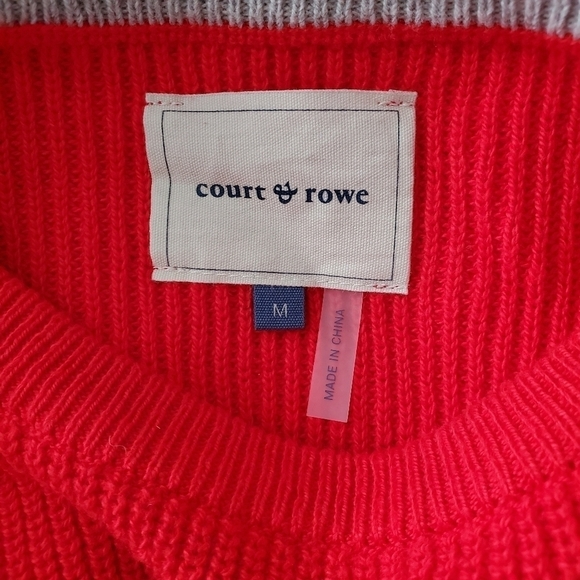 NWT COURT & ROWE Red Crew Neck Sweater - Picture 4 of 5